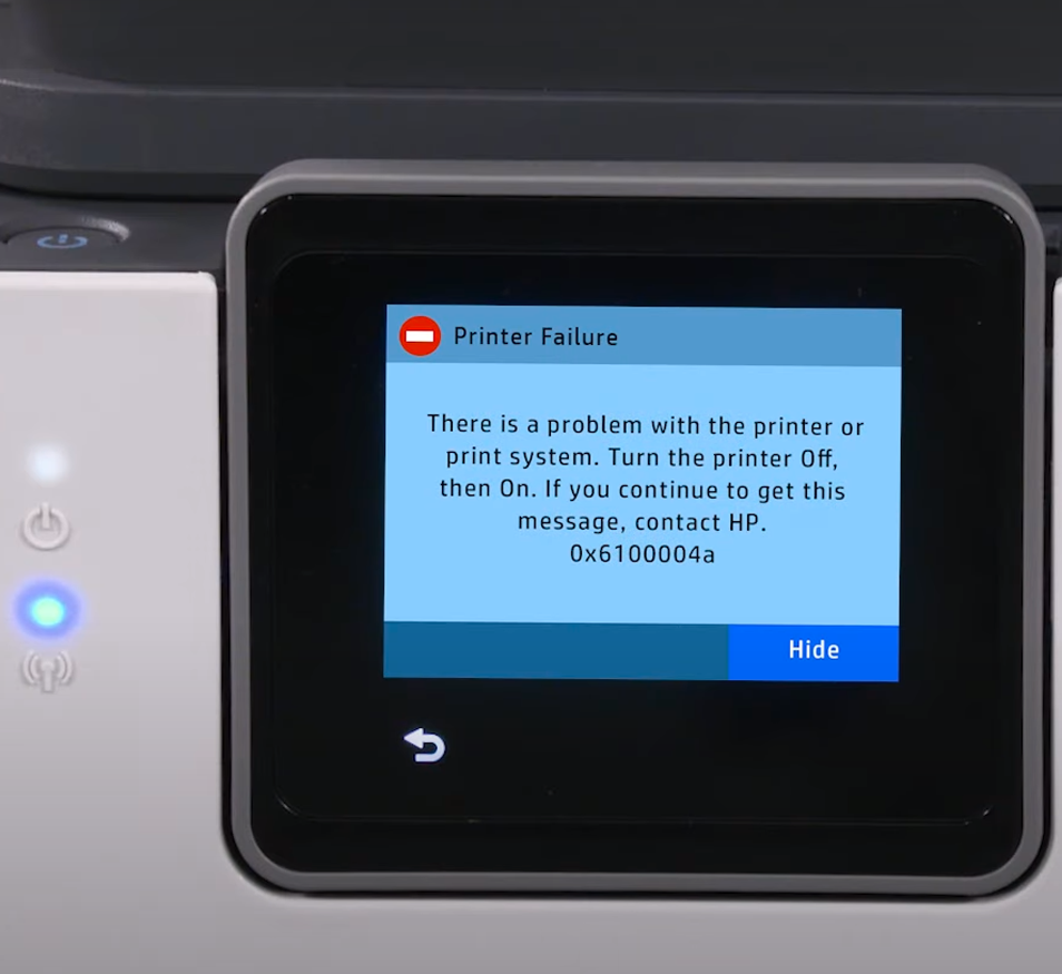 HP Printer Error 0x6100004a