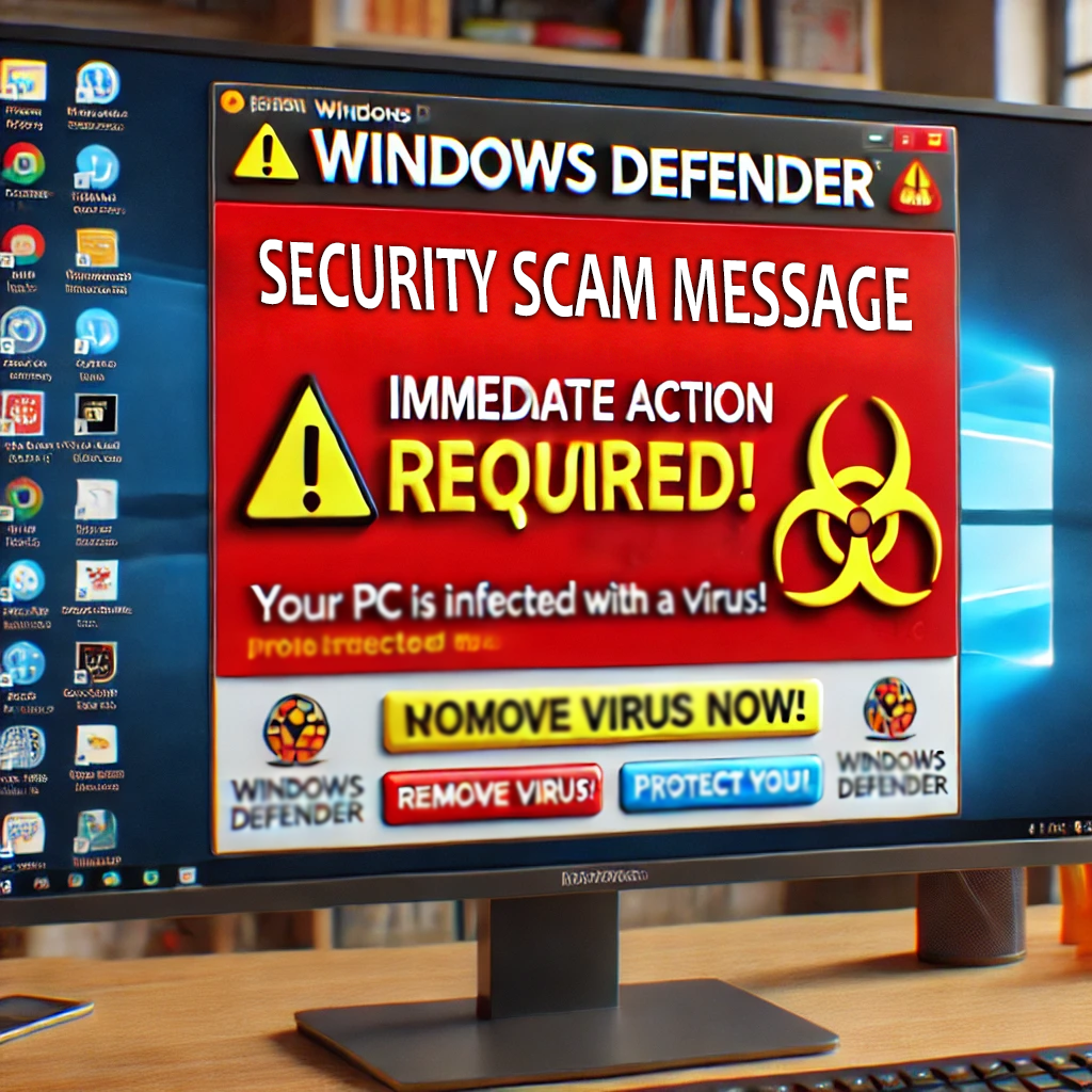 Windows Defender Security Scam Message